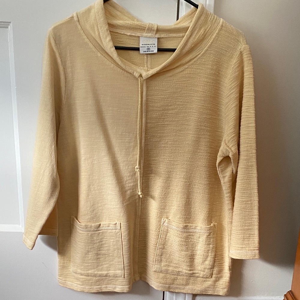 Cream Women's Top with Pockets